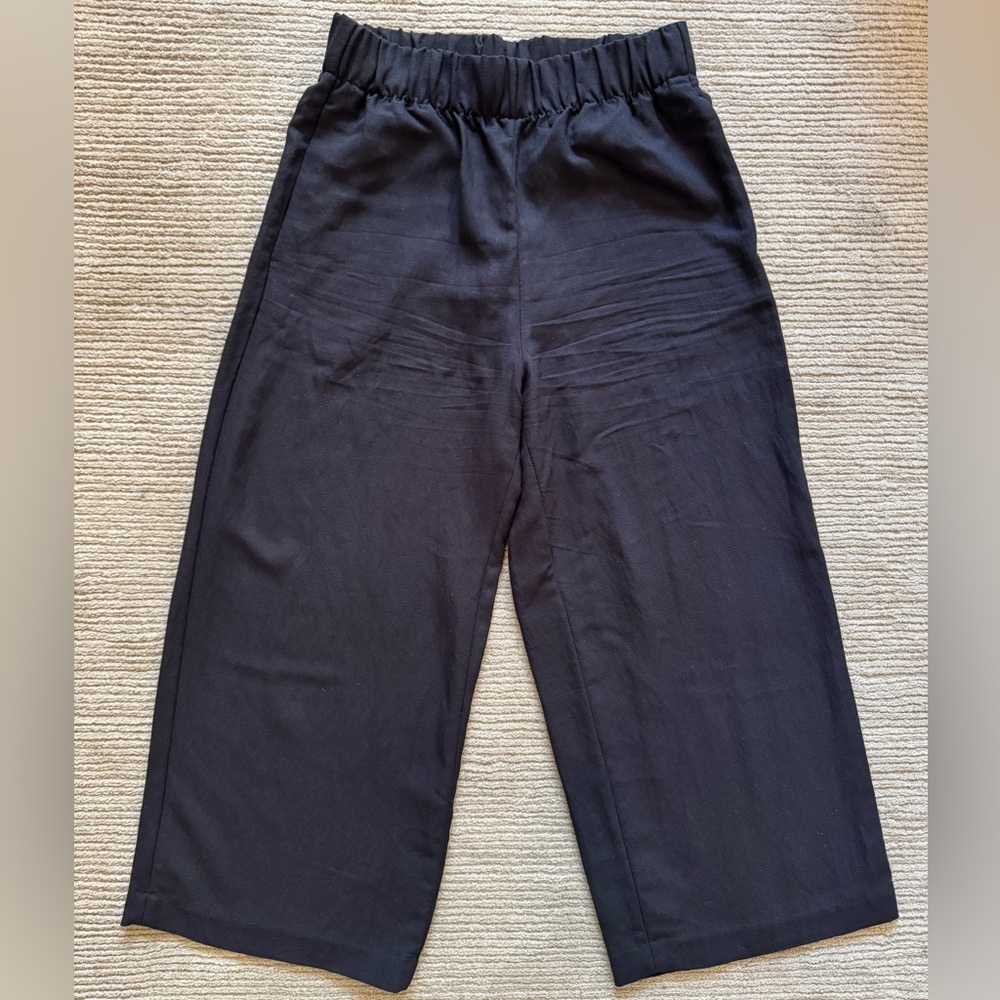 H&M Women’s Elastic Waist Pull On Relaxed Fit Wide Leg Dress Pants Black Size S
